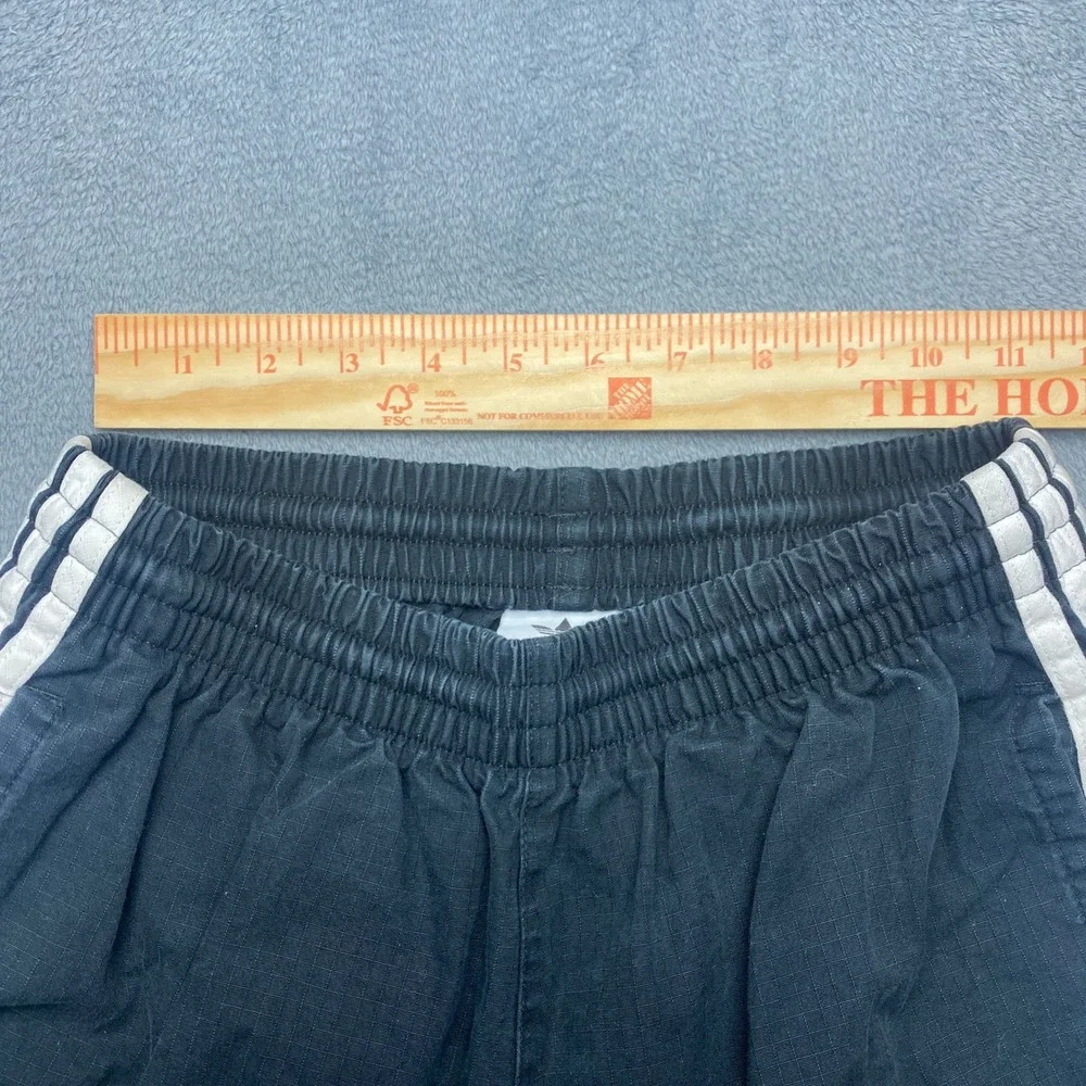 Adidas Originals Pants Mens Small Ripstop Cargo Black White 3 Stripe Trefoil